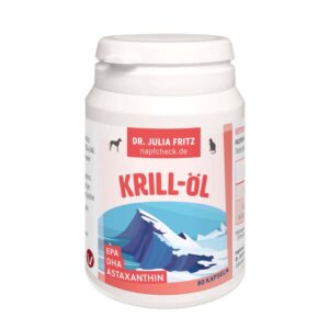 napfcheck Krillöl Kapseln - Omega 3 - Astaxanthin - für Hunde und Katzen - 80 Kapseln à 0,7 Gramm