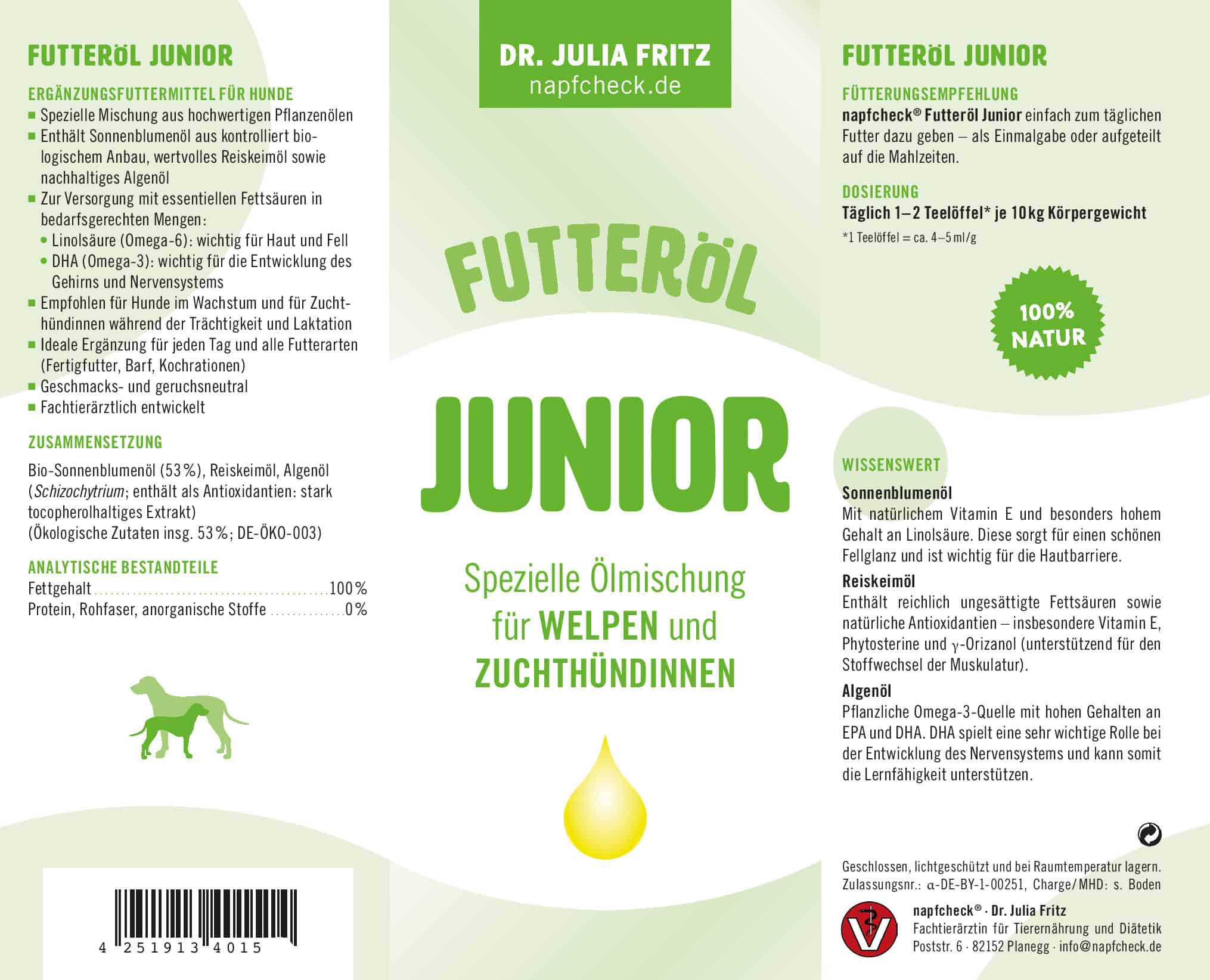 napfcheck Futteröl Junior - für Hundewelpen und Zuchthündinnen – Bild 3